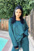 Brit Wit  Sweatshirt  Top - Teal and Black Stripe